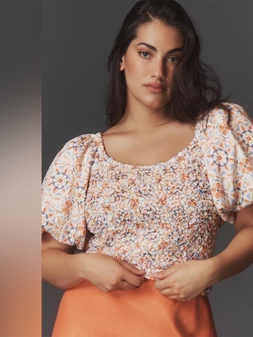 NWT Anthropologie by Dolan Orange Multicolor Crop Top